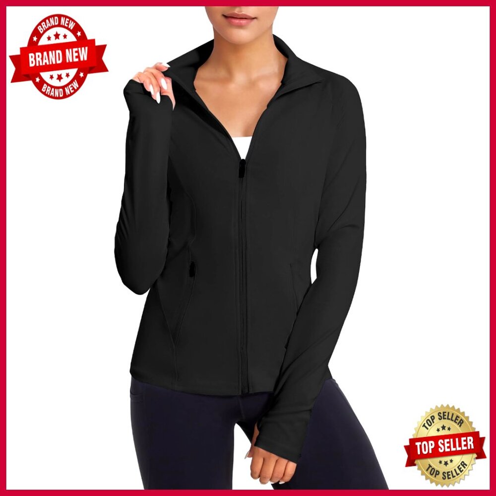 Lightweight Full Zip Workout Jacket With Pockets … - image 1